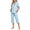 Light Blue, variant on ANLIQI Women's Pajama Sets Modal Short Sleeve Button Down Sleepwear Summer Capri Soft Pajamas Set (Sage Green, Large)