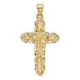 thumbnail image 4 of 14K Yellow Gold Dainty with Lace Trim Filigree Cross Pendant, 4 of 4