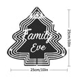 thumbnail image 2 of Stylish Metal Hanging Christmas Tree Wind Spinner - Concentric Circle Design with ' Family ' & ' Eve ' in Cursive - Perfect for Garden Decor, 2 of 6