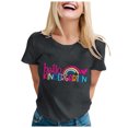 thumbnail image 2 of Kindergarten Teacher Lady Shirt Back to School Rainbow Preschool Teacher T Shirt Hello Kindergarten T Shirt Top Z04-Adult-Dark Gray, S, 2 of 4