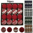 thumbnail image 2 of Bxaolu 16 PCS Velvet Ornaments Balls Sets for Christmas Tree 2.36 inch Flocked Christmas Balls Assortment for Xmas Tree Holiday Decor(Coffee, 2.36"), 2 of 6