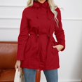 thumbnail image 6 of Mifelio Rain Jacket Women, Women's Zippered Long Sleeved Solid Color Hooded Loose Windbreaker Jackets for Women Red XXXL, 6 of 6