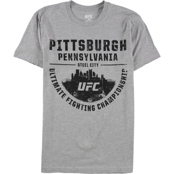 Camiseta gráfica UFC Pittsburgh Pennsylvania para hombre UFC Gris Pequeña