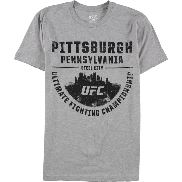 Camiseta gráfica UFC Pittsburgh Pennsylvania para hombre UFC Gris Pequeña