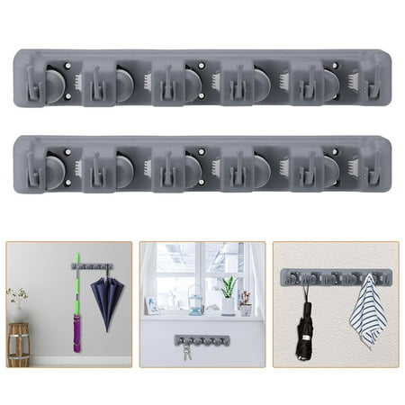 

2 Pcs Multifunctional Broom Mop Holder Mop Tool Storage Rack Plastic Mop Rack Holder Hook Broom Drain Storage Rack