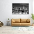 thumbnail image 2 of Brooklyn Bridge and Manhattan Skyline At Night in Black and White - Wrapped Canvas Print Wall Art | 36" W x 24" H, 2 of 4