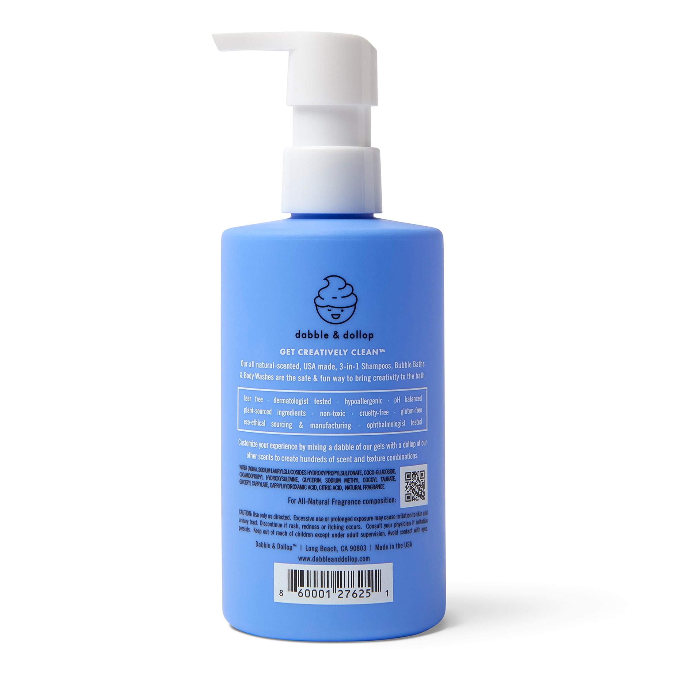 Dabble & Dollop Blueberry 3-in-1 Shampoo, Body Wash & Bubble Bath, 10 fl oz