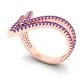 thumbnail image 2 of 0.525 ct Round Cut Natural Amethyst Statement 14K Rose Gold Womens Engagement Ring, 2 of 5