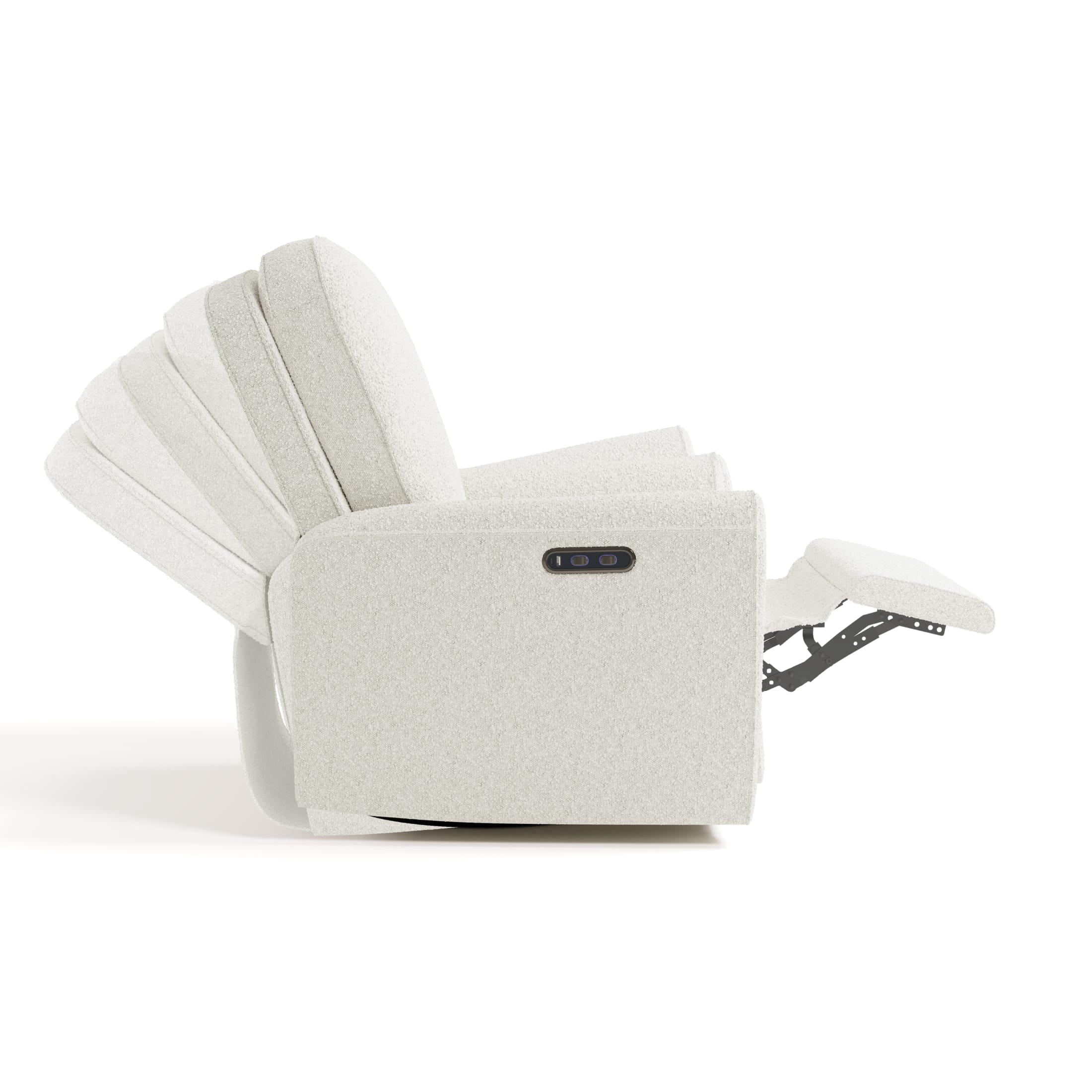 Storkcraft Amalfi Deluxe Power Recliner Swivel Glider, Ivory Boucle