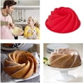 thumbnail image 7 of Baking Mold Large Spiral Shape silicone Bundt 10 Inch Non-Stick Reusable Eco-Friendly Grade Home Round Baking Mold For Birthday Cake, Muffin, Bread Bakeware Mold Baking Tools( Red ), 7 of 7