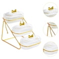 thumbnail image 6 of TISHITA Food Serving Tray Serving Platter Dustproof with Lid Multi Layer Fruit Plate Snack Storage Tray for Candy Appetizer Birthdays 3 Layers, 6 of 8