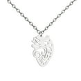thumbnail image 1 of Collar Colgante Corazón Anatómico Humano Acero Inoxidable Cadena Clavícula Regalo, 1 of 7