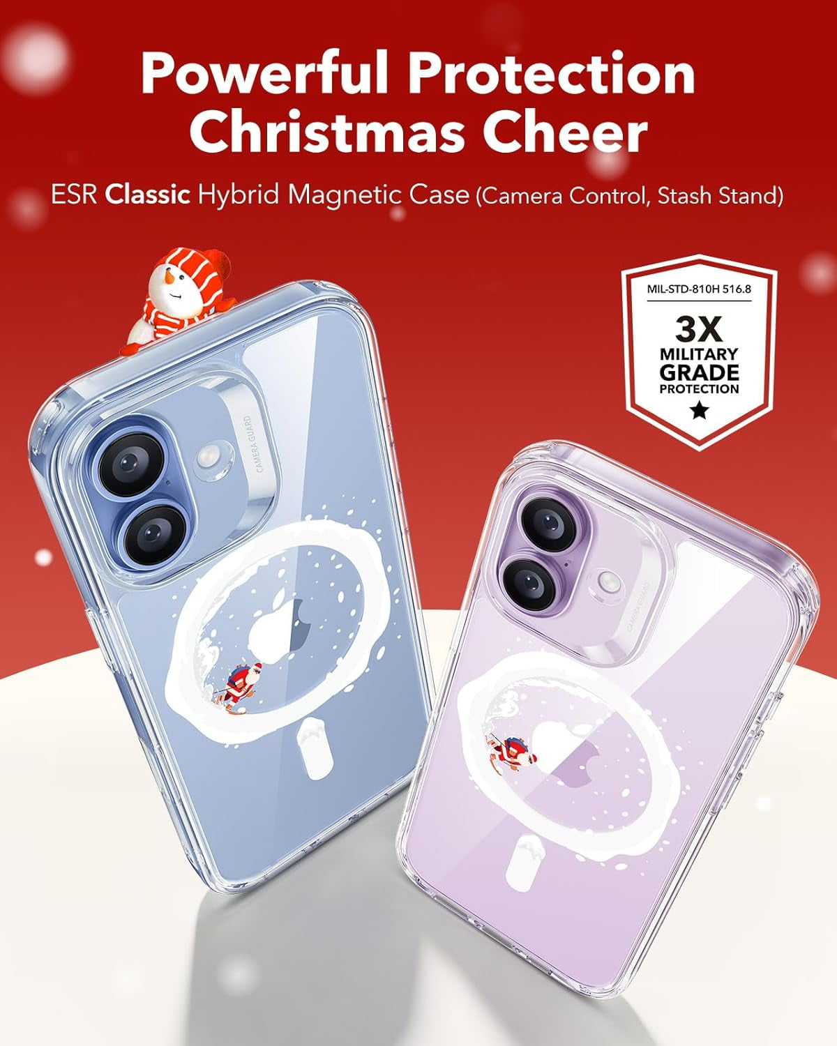 CRKMGS-for iPhone 17 Case, Camera Control, Compatible with MagSafe, Shockproof Military-Grade Protection, Magnetic Phone Case for iPhone 17, Classic Hybrid Case, Santa Skater
