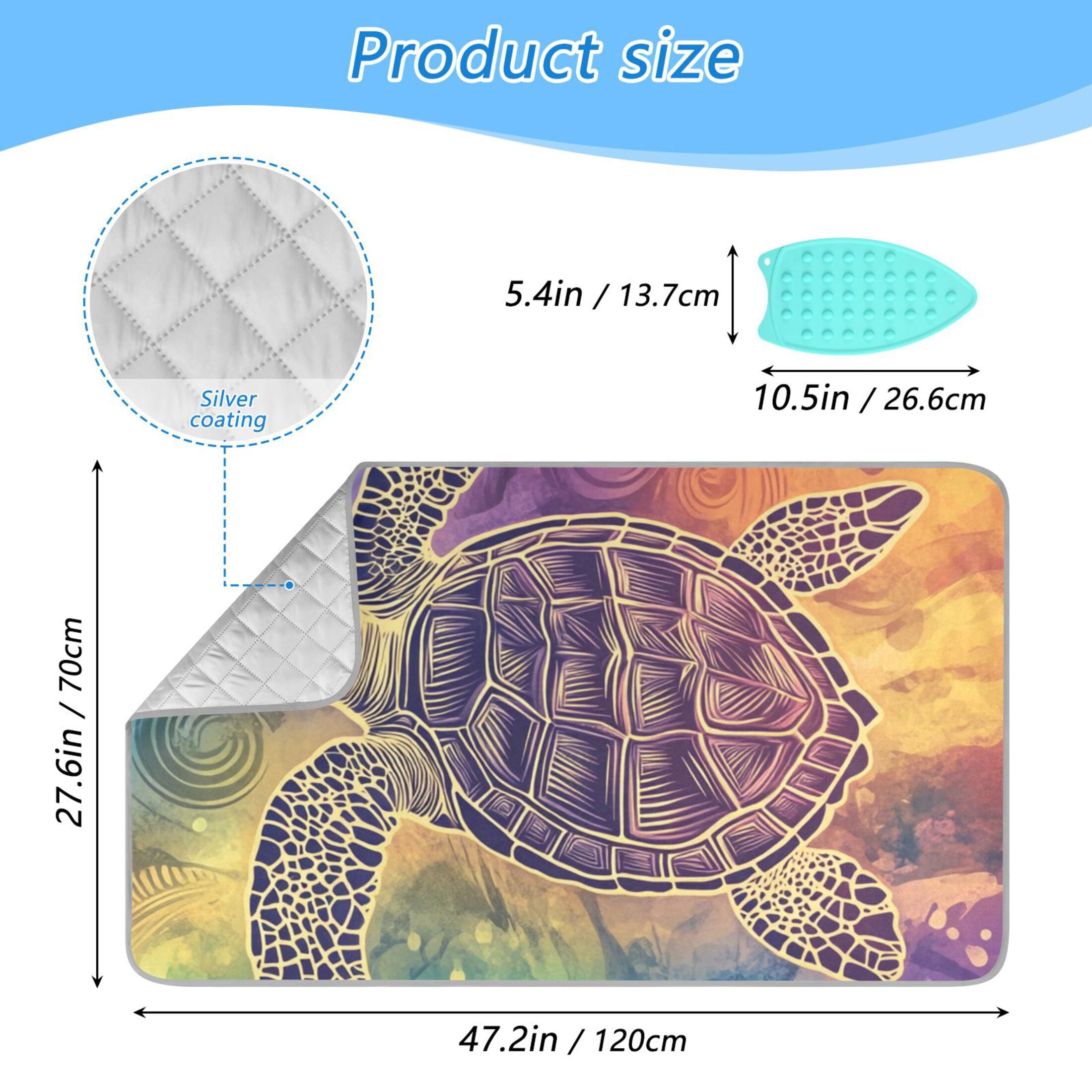 Rainbow Colored Turtle Ironing Mat Blanket Portable Travel Ironing Pad Heat Resistant Pad 47.2" x 27.6”