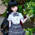 thumbnail image 4 of kusrkot 1/3 BJD Classique Étudiants Fille Uniforme Robe Bas Costume DIY Poupée Habiller, 4 of 9