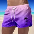 thumbnail image 1 of Summer Men’s Board Shorts for Daily Casual Travel Polyester Gradient Print with Waist and Stretch Fit, 1 of 3