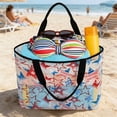 thumbnail image 2 of 4th of July Mesh Beach Bag for Women Men,Large Beach Tote Waterproof Sandproof,Navy Blue Red Stars Independence Day Rustic Foldable Lightweight Swim Toys Pool Bag Cruise Vacation Travel Essentials, 2 of 8
