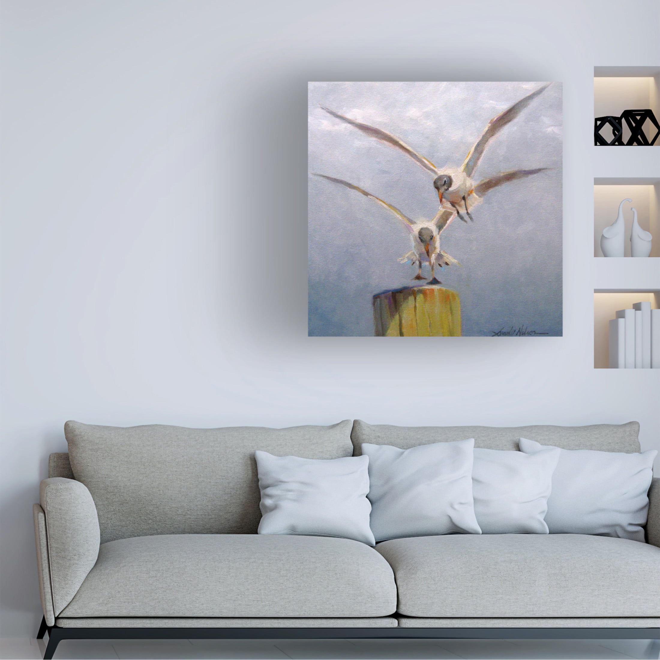 Canvas Wall Art - Sandy Nelson 'Post Position' Wall Art for Living Room, Bedroom, or Office Décor by Trademark Fine Art - 35 x 35 Inches