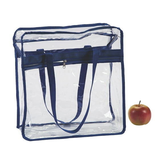 Blue Trim Clear Team Spirit Tote - Favor Bagss - 1 Piece