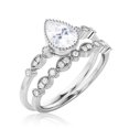 thumbnail image 3 of Dazzling Boho & hippiepie 1.75 Carat Pear Cut Diamond Moissanite Engagement Ring, Wedding Ring, One Matching Band in 925 Sterling Silver With 18k White Gold Plating, Birthday Gift, Promise Ring, 3 of 3