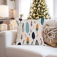 thumbnail image 4 of Ethan Taylor Botanical Throw Pillow Soft Cushion Cover 'Scandinavian Bohemian Feathers & Plant Leaves' Pattern Decorative Square Accent Pillow Case, 20x20 Inches, Blue, Orange, 4 of 5