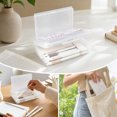 thumbnail image 4 of Double Layer Pencil Box, Large Capacity Plastic Hard Crayon Box, Durable Plastic Clear Marker Organizer with Snap Lid, Stackable Storage Boxes (White, 8''X5''X2''), 4 of 7
