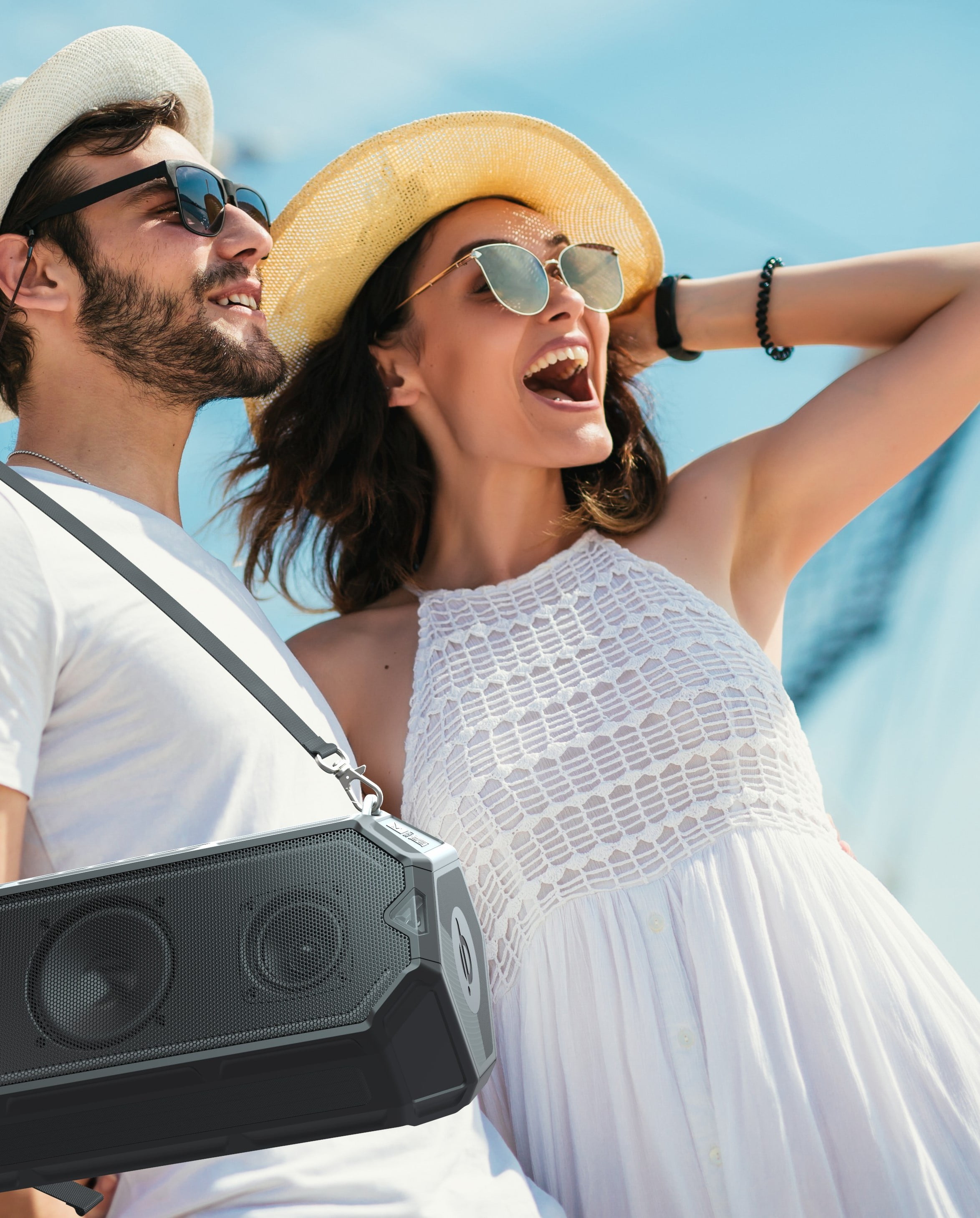 Altec Lansing HydraShock Bluetooth Speaker USB Type-C Rechargeable Portable Speaker Wireless Charger for Phone, Stereo Speaker w/LED Lights for Pool B Altec Lansing Hydrashock Bluetooth Speaker IMW1500 Black Online at