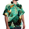 thumbnail image 2 of Platypus Men's Casual Printed Button Down Short Sleeve Summer Beach Shirt, Unisex, 2 of 6