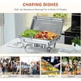 thumbnail image 6 of EVGTTI 10 Pack Chafing Dish Round 5QT×6+Rectangular 8QT Half Pan×2+1/3 Pan×2 Chafers Stainless Steel Catering Buffet Warmer Set for Parties,Events,Wedding,Dinner, 6 of 6