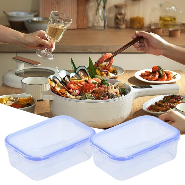 Oleegame 1PC Produce Storage Meals Divided Rectangular Food Storage Container 27 Ounce Clear
