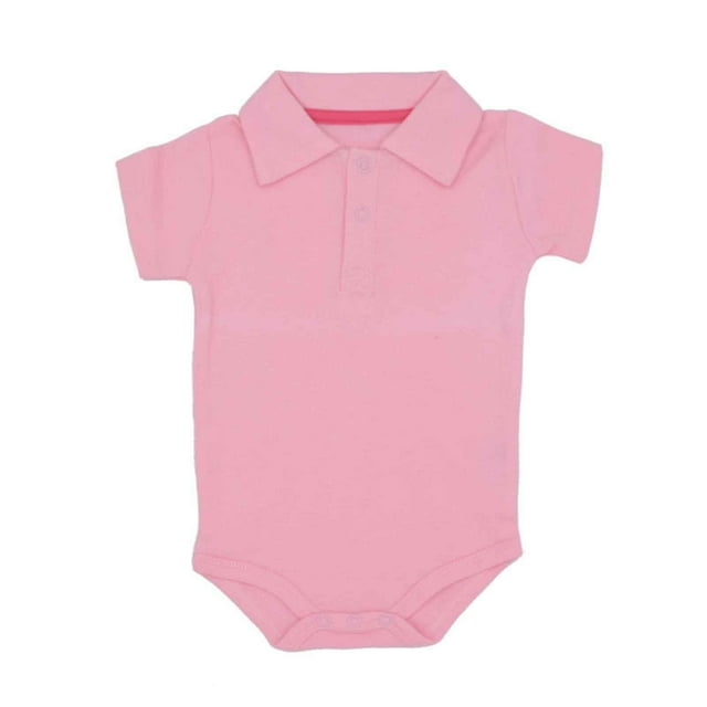 MIASHUI Justaucorps Bébé Manches Courtes Col Polo Tenue de Gentleman, Rose Clair, 12-18 Mois