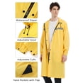 thumbnail image 4 of Mens Long Safety Rain Coats with Air Vents Reflective Stripes Waterproof Packable Rain Jacket with Hood Lightweight, 4 of 8