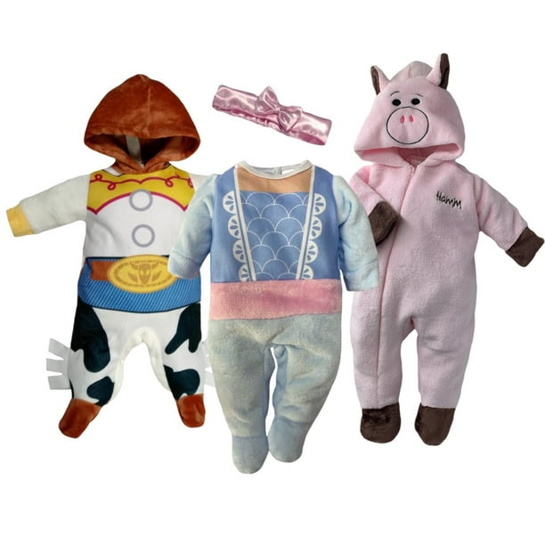 Kit 3 Mamelucos con Gorro Bordado Disney Jessie, Bo Peep, Hamm Disney KitB326
