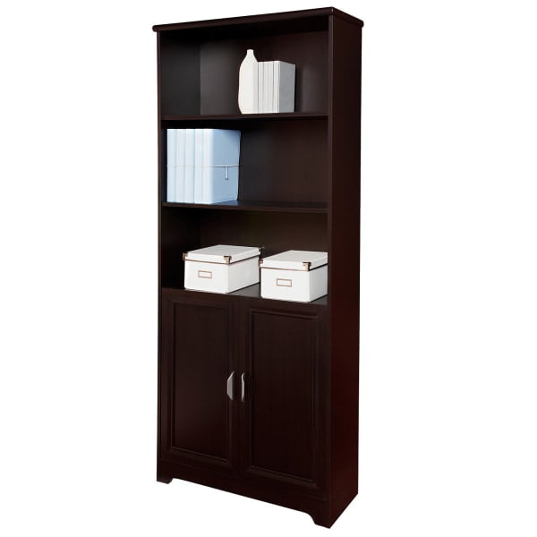 Realspace® Magellan 72" 5 Shelf Contemporary Bookcase with Doors