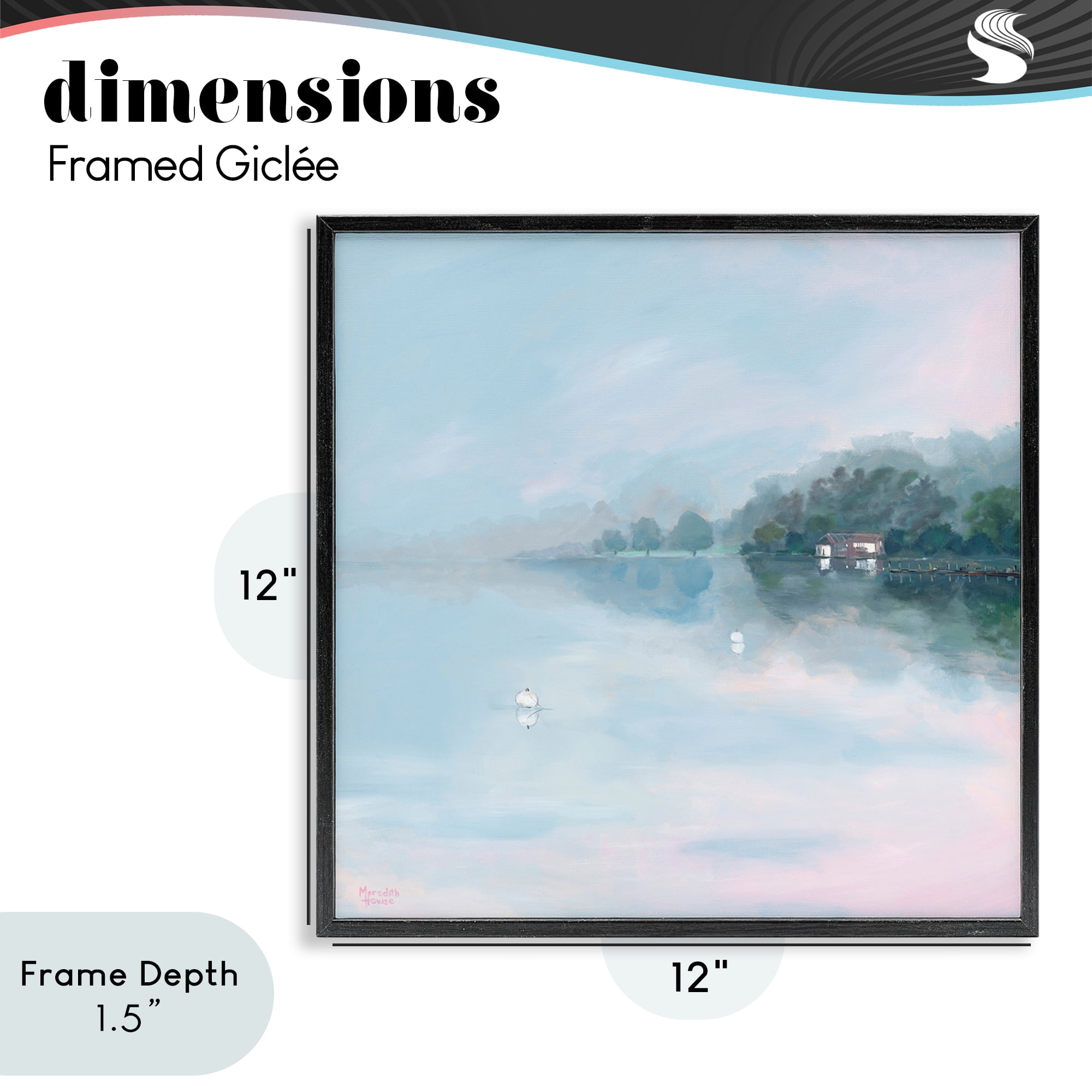 Stupell Industries Morning at Lake Windermere Black Framed Giclee Art, design by Meredith Howse