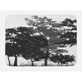 thumbnail image 1 of Forest Bath Mat, Tree Silhouettes and Bushes in Monochrome Retro Colors Deciduous Growth, Plush Bathroom Decor Mat with Non Slip Backing, 29.5" X 17.5", Black Grey White, by Ambesonne, 1 of 2