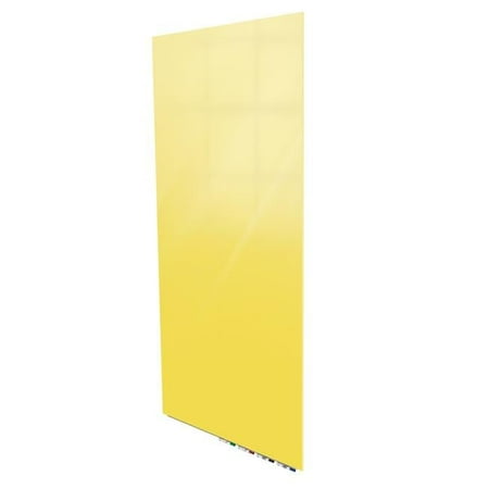 Ghent ARIASM104YW Aria Low Profile Magnetic Glass Whiteboard, 10 x 4 ft. - Yellow