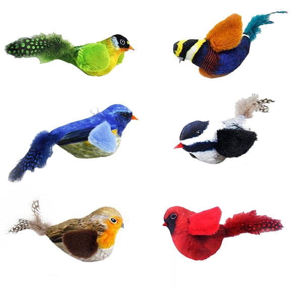 SugarBloom Flap Bird Toy for Cats with Realistic Bird Chirping Sounds - Interactive Exercise Toy for Bored Indoor Adult Cats & Kittens,Red