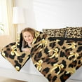 thumbnail image 4 of jejeloiu Chic Leopard Pattern Queen Comforter Set,Cute Bow Ribbon Bedding Sets,Yellow Brown Bedding Comforter Set For Men Women,Super Cozy Room Decor Reversible,3-Piece, 4 of 8