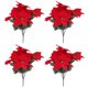 thumbnail image 1 of 4 Uds flores artificiales de Poinsettia flores de tacto Real ramos de Poinsettia con hojas, 1 of 7