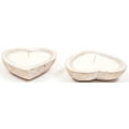 thumbnail image 2 of Bedding Craft White Heart Shaped Wooden Bowl Candles – Handmade Soy Wax Scented Candle – Farmhouse Centerpiece Gift for Wedding Anniversary Birthday, Set of 2, 6", 2 of 4