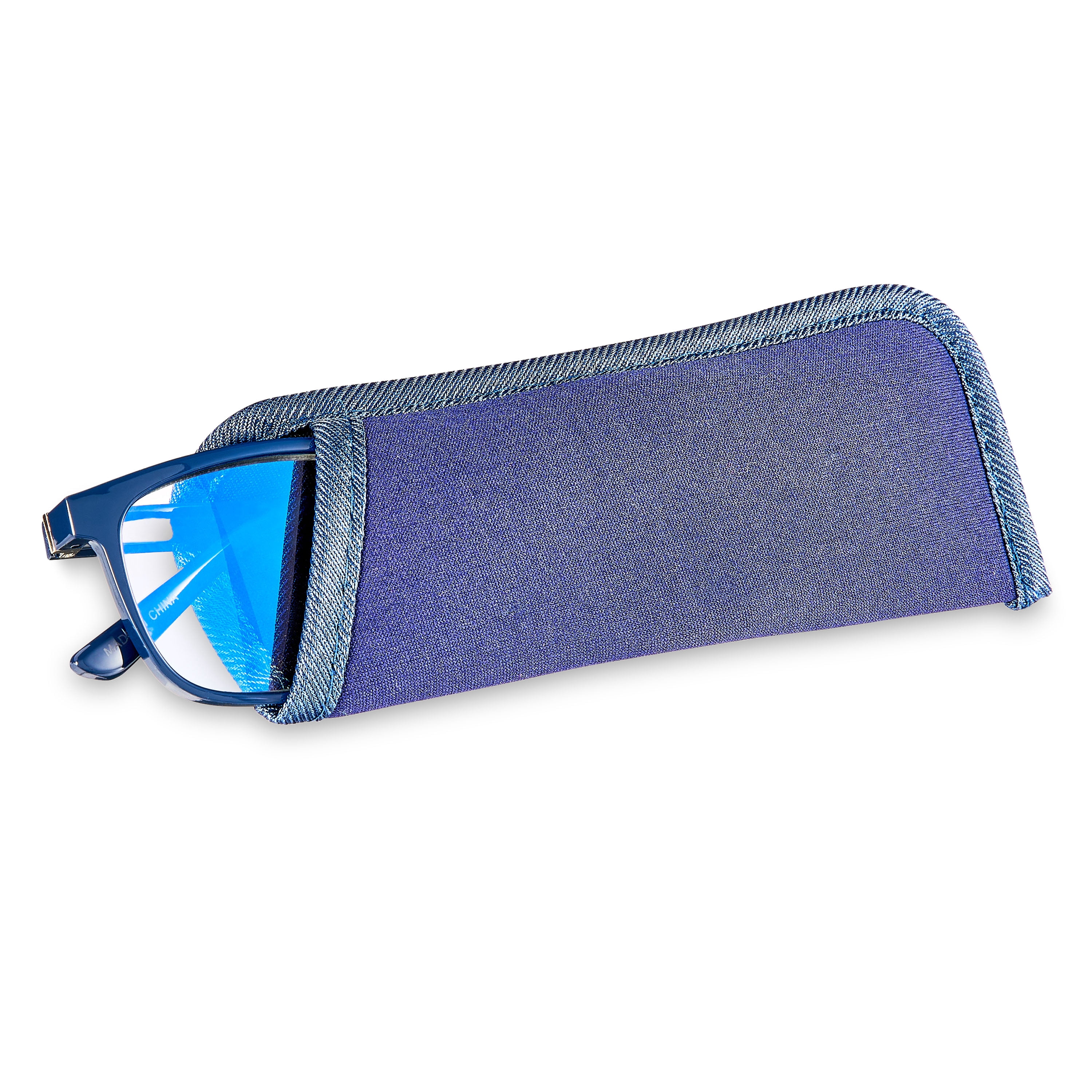 Equate Unisex Pike Bluelight Rectangular Reading Glasses with Case, Dark Grey Blue, +3.00