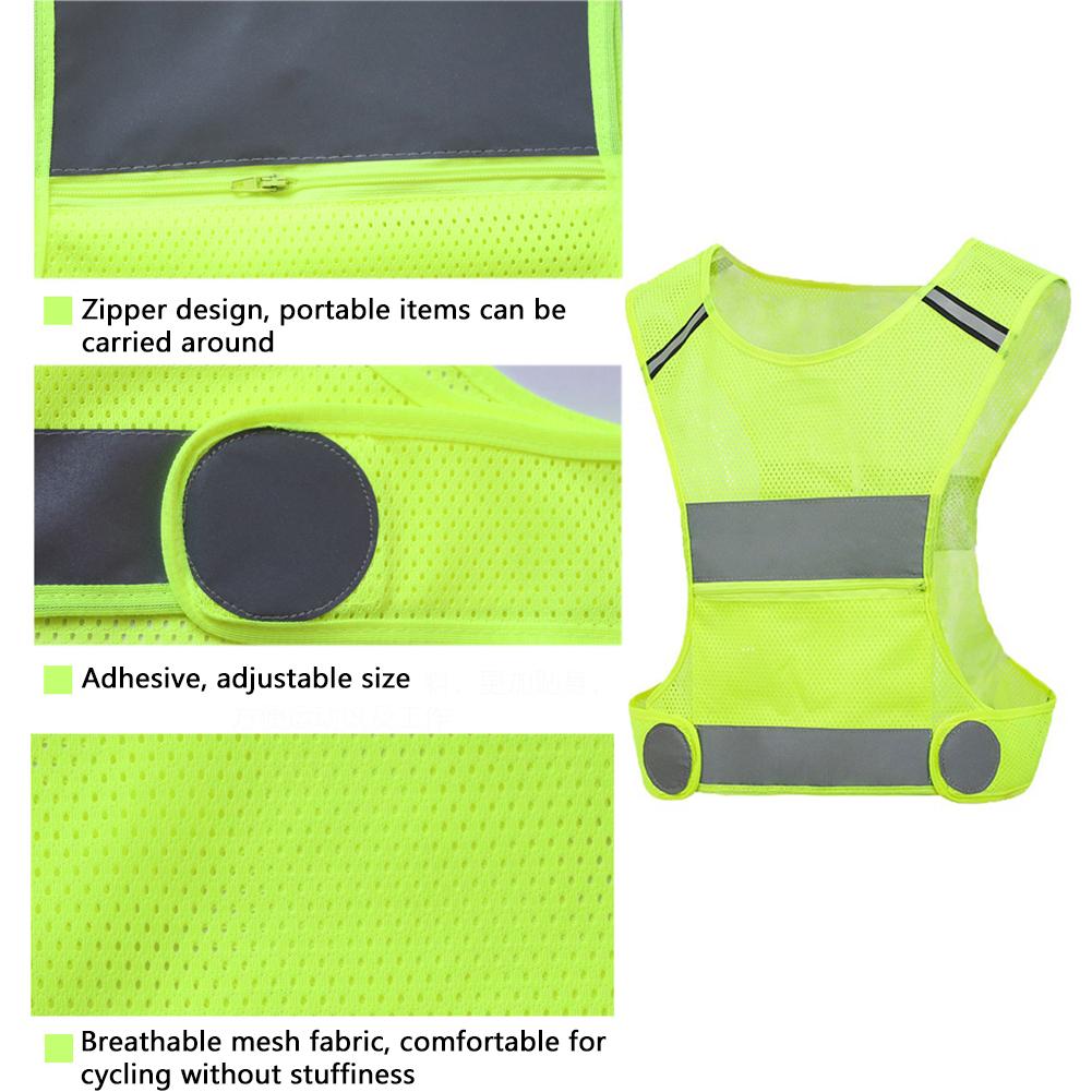 Reflective Vest Adjustable Safety Vest High Visibility Running Vest Lightweight Breathable Cycling Night Running Walking Sports Vest