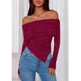 thumbnail image 2 of Remera PRETTYGARDEN con Hombros Descubiertos Burdeos Ajustada XS, 2 of 8
