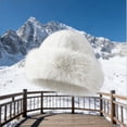 thumbnail image 6 of TELOLY 2026 New Fur Hat Classic Style of Mongolian Hat Fur Hat for Women Suitable for Various Settings Faux Fur Hat White,For Winter Outings,Holiday Parties,Casual Wear,Stylish Warmth, 6 of 7