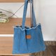thumbnail image 2 of Bolso de mano grande y monedero de estilo preppy Bolso de diseñador de lujo para mujer 2023 Nuevo en bolso de hombro de tela con borlas y letras de mezclilla, 2 of 5