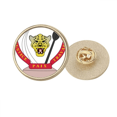 thumbnail image 1 of Congo National Emblem Country Round Metal Golden Pin Brooch Clip, 1 of 3