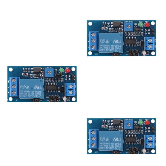 3X 12V DC Delay Relay Delay Turn on / Delay Turn Off Switch Module with Timer,3 x Delay Relay,blue