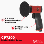 Chicago Pneumatic CP7200S, Kit, Air Random Orbital Sander, 3 in, H&L (Hook & Loop), 15,000 RPM