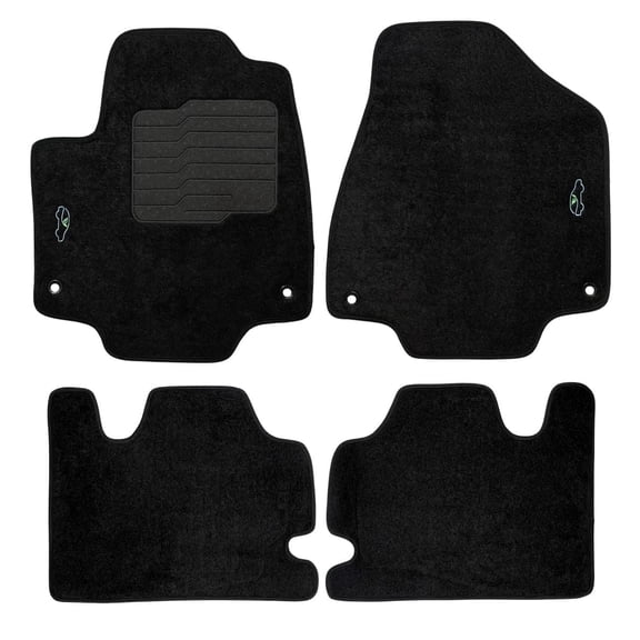 ecoMats Carpet Floor Mats for 2017 to 2026 Chrysler Pacifica, Front and Rear Set, Black (Not for Hybrid)